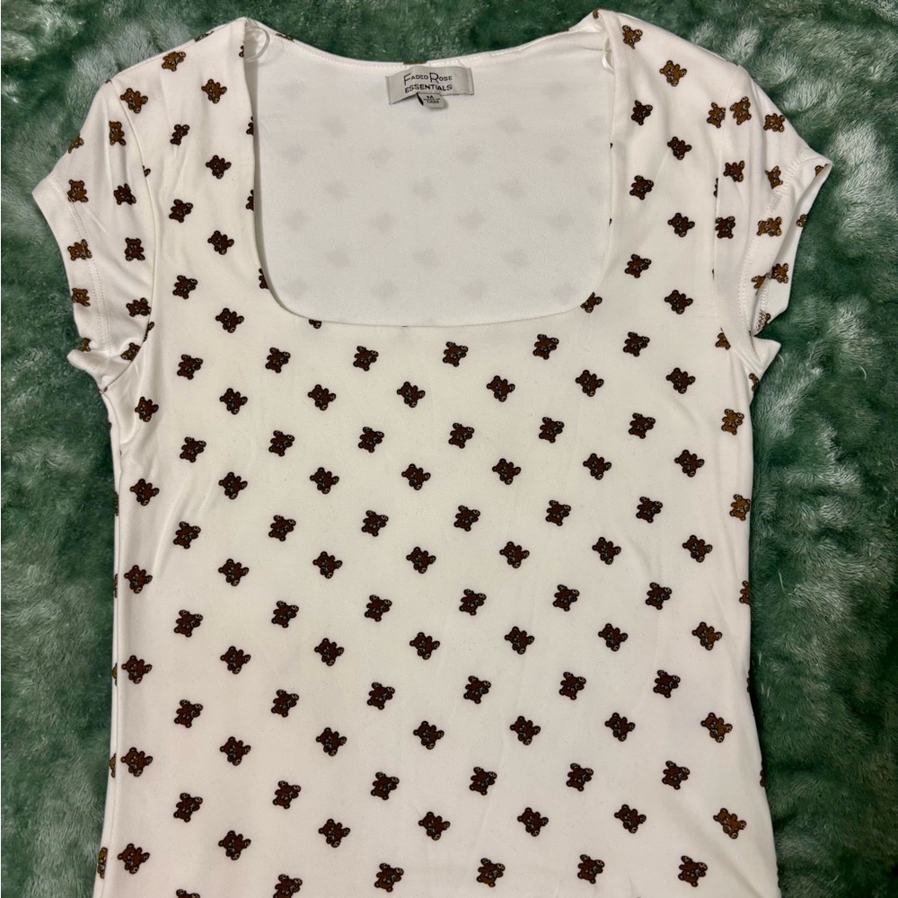 Brown Bear Patterned Women Top